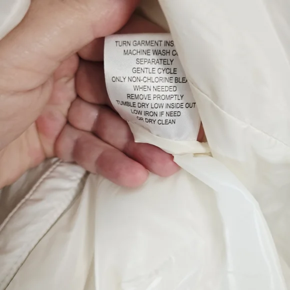 BCBG Generation Off White Black Long Puffer Parka Coat Jacket Size L - Picture 10 of 12